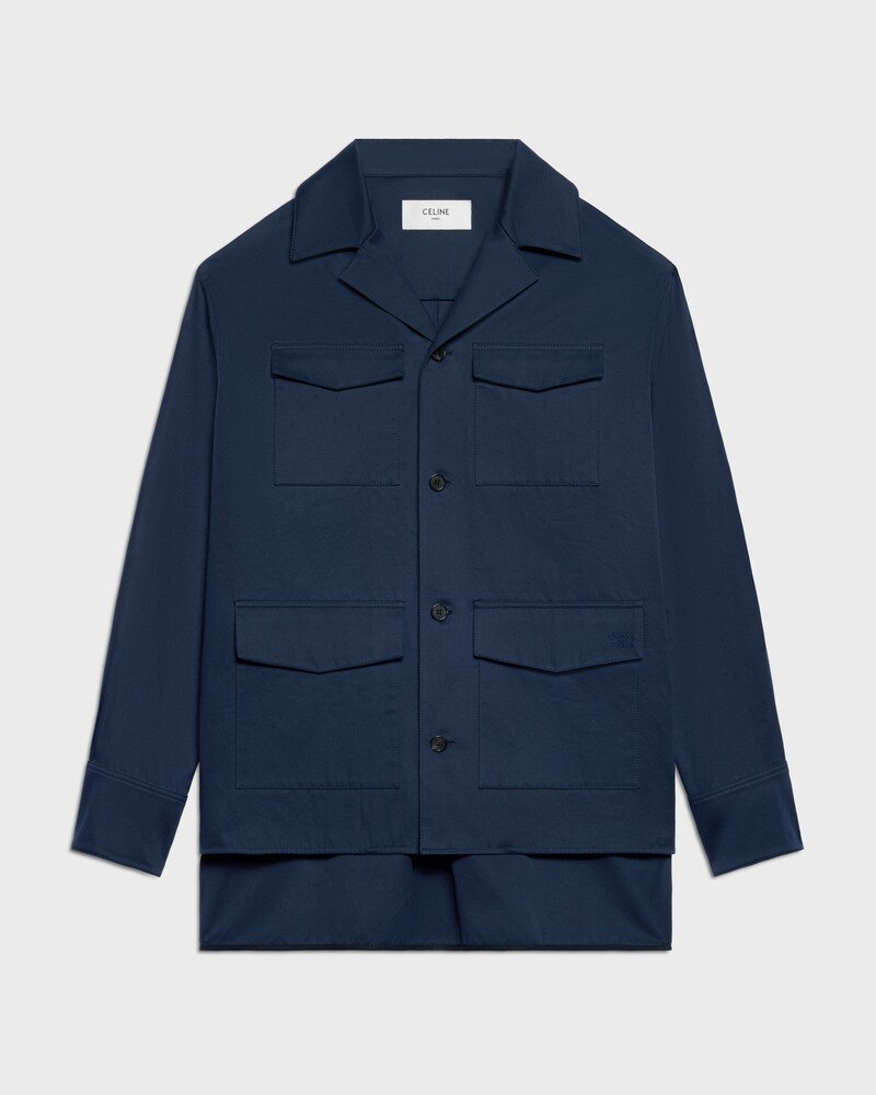overshirt IN cotton satin - NAVY -  - 1 | CELINE
