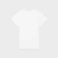 regular t-shirt IN RIBBED COTTON JERSEY - OPTIC WHITE / BLACK -  - 2 | CELINE