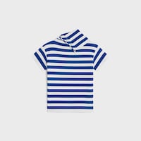 TOP DE CUELLO ALTO DE ALGODÓN - BLANCO/AZUL REAL -  - 2 | CELINE
