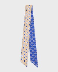 lavalliere IN silk twill - BEIGE/BLUE -  - 1 | CELINE