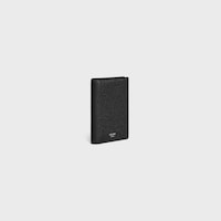 VERTICAL CARD HOLDER IN GRAINED CALFSKIN - BLACK - CARD HOLDERS - 2 | CELINE