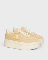 BLOCK WEDGE SNEAKER AUS KALBSWILDLEDER UND KALBSLEDER - BEIGE/HELLGELB -  - 2 | CELINE