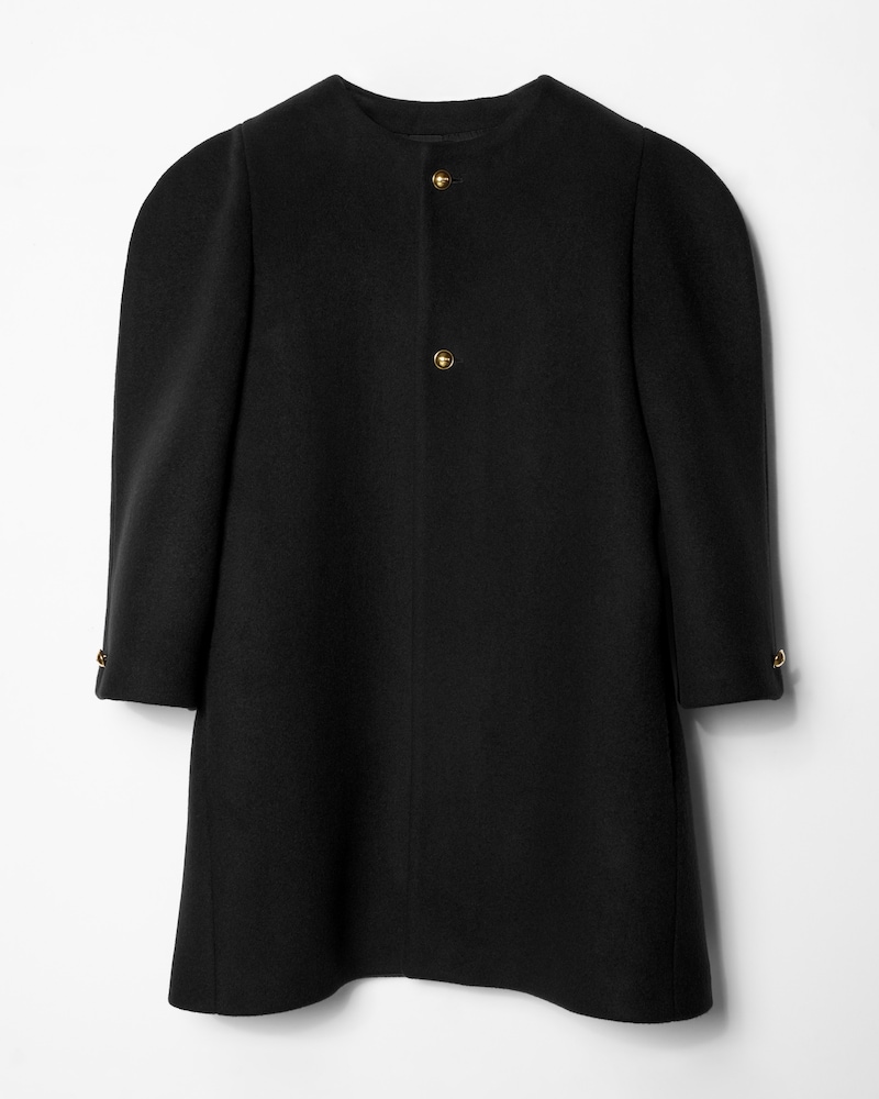 coat IN cashmere felt - BLACK -  - 1 | CELINE