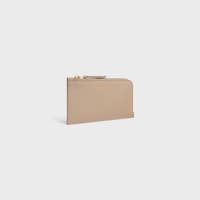 LONG ZIPPED CARD HOLDER IN SUPPLE GRAINED CALFSKIN - SAFARI / CITRUS - CARD HOLDERS - 2 | CELINE