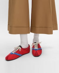 DER FLAT SNEAKER AUS GROSGRAIN, SAMT, ZIEGENWILDLEDER UND LAMMLEDER - ROT/ELEKTROBLAU -  - 2 | CELINE