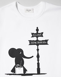 T-SHIRT IN ribbed cotton jersey - OPTIC WHITE / BLACK -  - 2 | CELINE
