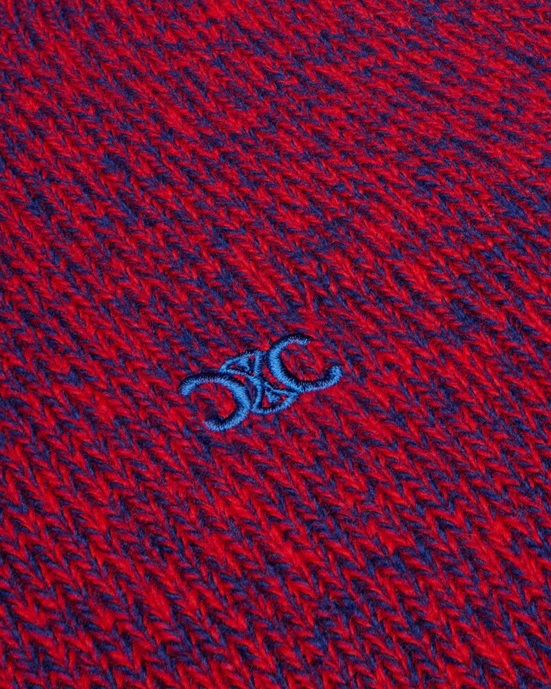 crewneck sweater IN WOOL AND CASHMERE - RED/BLUE -  - 1 | CELINE