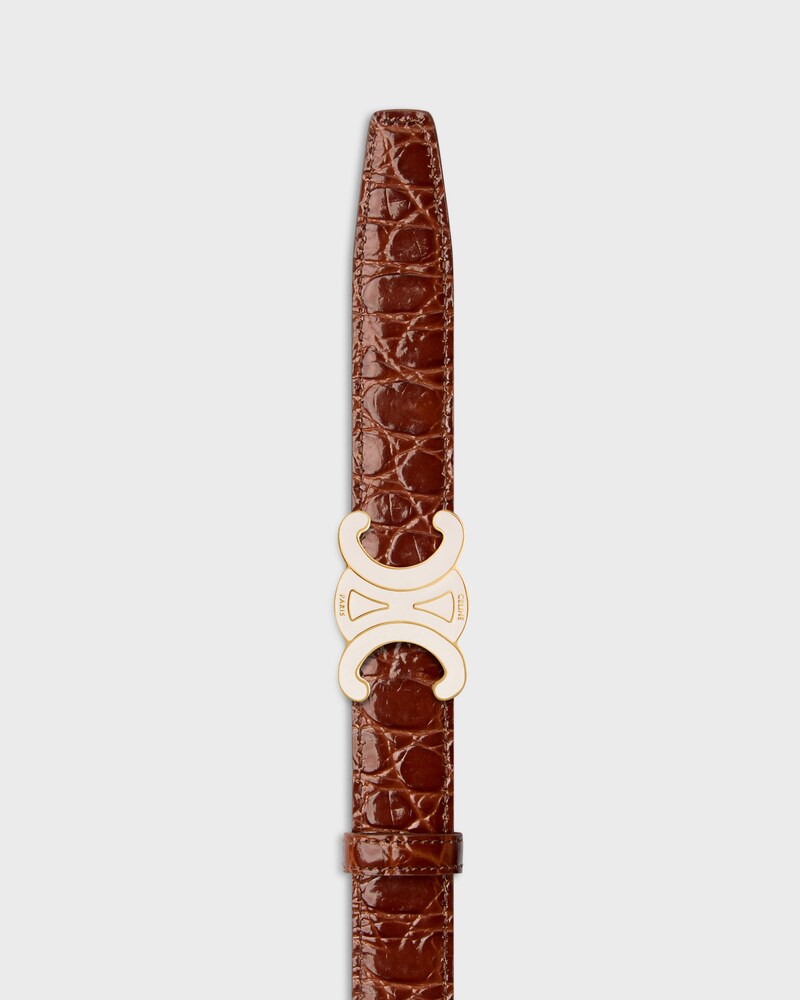 lani&egrave;re de ceinture r&eacute;versible 25MM Taurillon et Veau fa&ccedil;on crocodile -  -  - 1 | CELINE