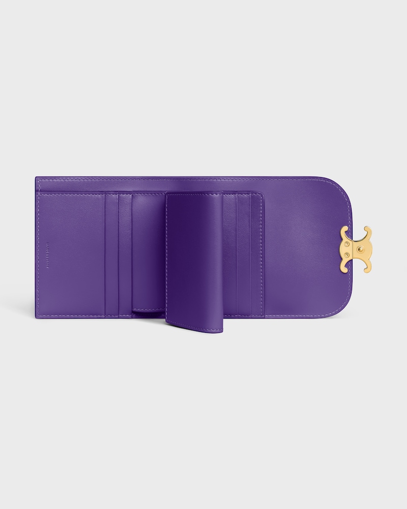 Small Flap Wallet TRIOMPHE IN Shiny calfskin - PURPLE - WALLETS - 1 | CELINE