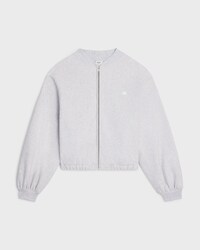 CHAQUETA TEDDY DE FELPA DE ALGODÓN - GRIS PÁLIDO/BLANCO CRUDO -  - 1 | CELINE