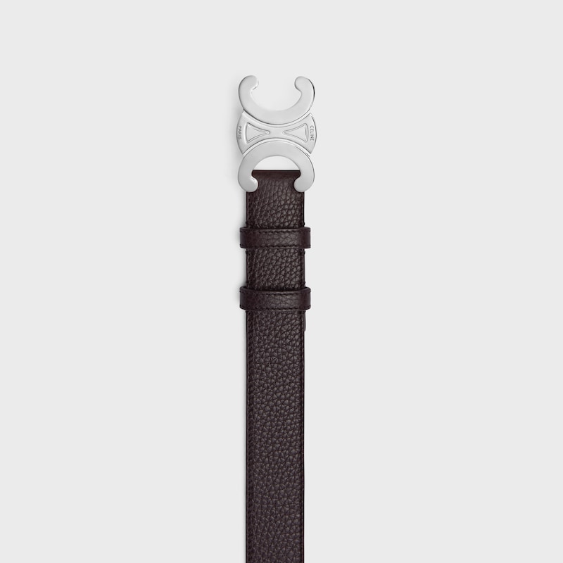 Triomphe Belt 30MM IN Grained Calfskin - ESPRESSO -  - 1 | CELINE