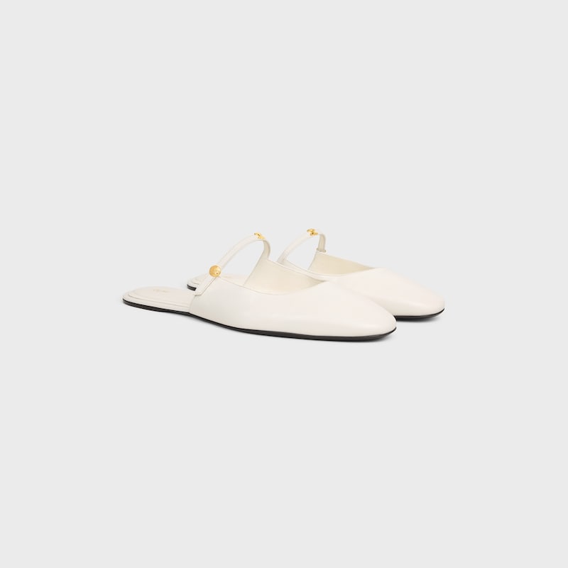 MULE MACARON EN CUIR DE CH&Egrave;VRE - CRAIE -  - 1 | CELINE