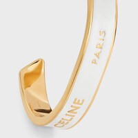 CELINE RIBBON SMALL CUFF IN BRASS WITH GOLD FINISH AND ENAMEL - IVORY / GOLD -  - 2 | CELINE