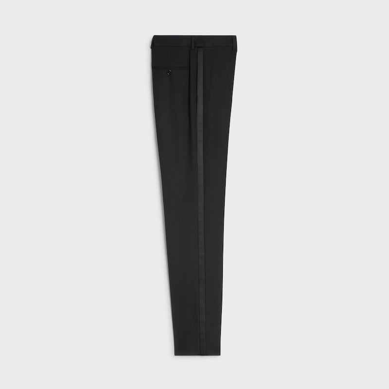 PANTALON CLASSIQUE TUX IN grain de poudre wool - BLACK -  - 1 | CELINE