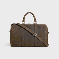 LARGE BOSTON IN SUEDE CALFSKIN WAXED EFFECT - BROWN - TRAVEL BAGS - 2 | CELINE