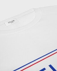 loose t-shirt IN cotton jersey - OPTIC WHITE/RED/DENIM BLUE - NEW - 2 | CELINE