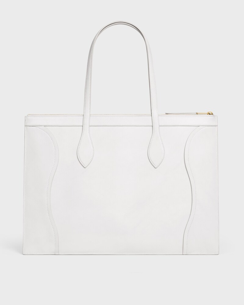 FLAT LUGGAGE IN GLOSSY CALFSKIN - WHITE - LUGGAGE - 1 | CELINE