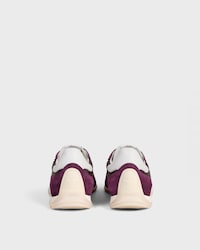 CELINE RACER NIEDRIGER SCHNÜR-SNEAKER MIT TRIOMPHE AUS NYLON, KALBSVELOURSLEDER UND KALBSLEDER - PFLAUME -  - 2 | CELINE