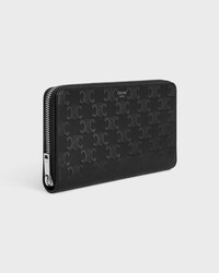 LARGE ZIPPED ORGANIZER IN CALFSKIN WITH TRIOMPHE EMBOSSED - BLACK - WALLETS - 2 | CELINE