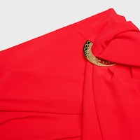 draped mini skirt IN viscose - RED POP ART -  - 2 | CELINE