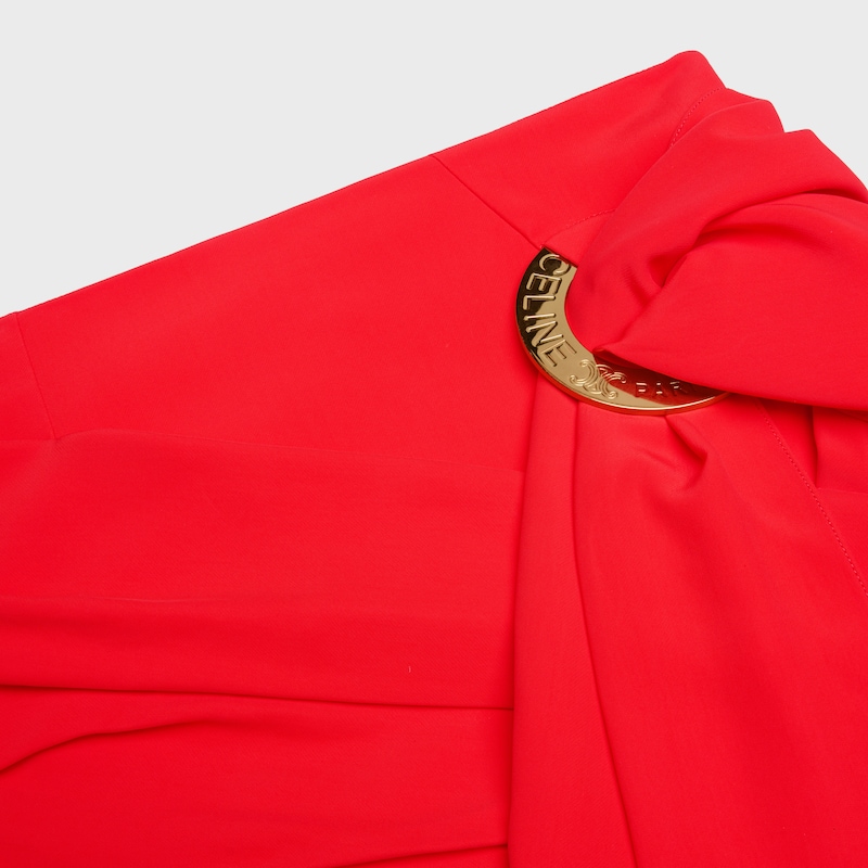 draped mini skirt IN viscose - RED POP ART -  - 1 | CELINE