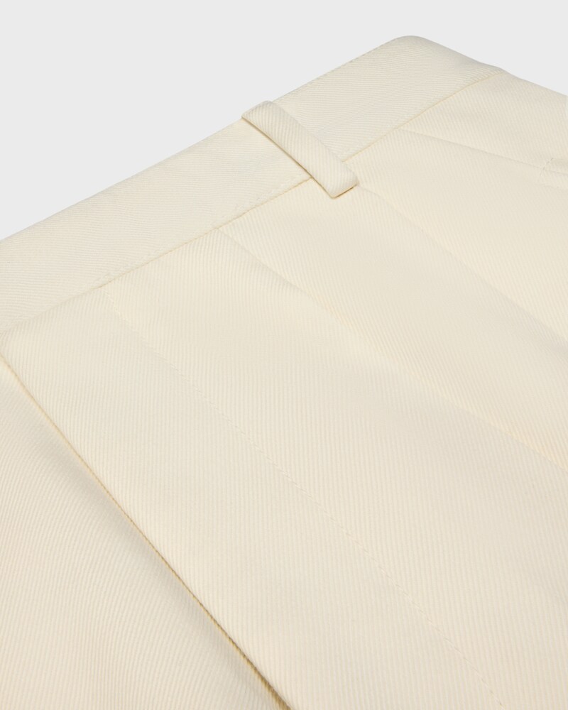 montauk cropped trousers IN DIAGONAL WOOL - IVORY -  - 1 | CELINE