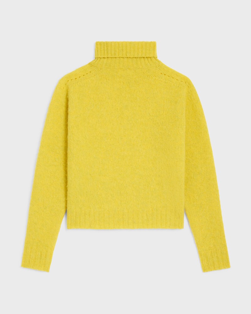 pull col roul&eacute; laine Shetland - JAUNE -  - 1 | CELINE