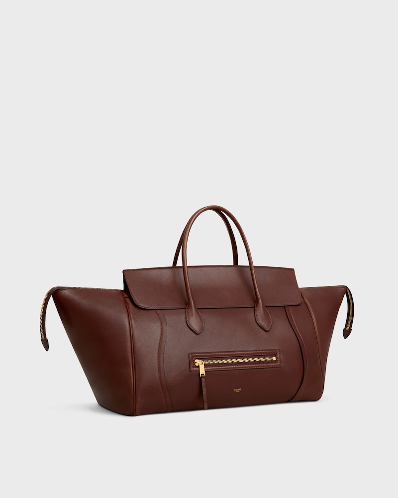 BIG LUGGAGE IN SUPPLE SHINY LAMBSKIN - DEEP BROWN - LUGGAGE - 1 | CELINE