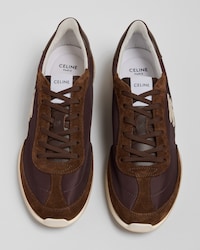 RACER SNEAKER IN NYLON, SUEDE AND LEATHER - DARK BROWN -  - 2 | CELINE