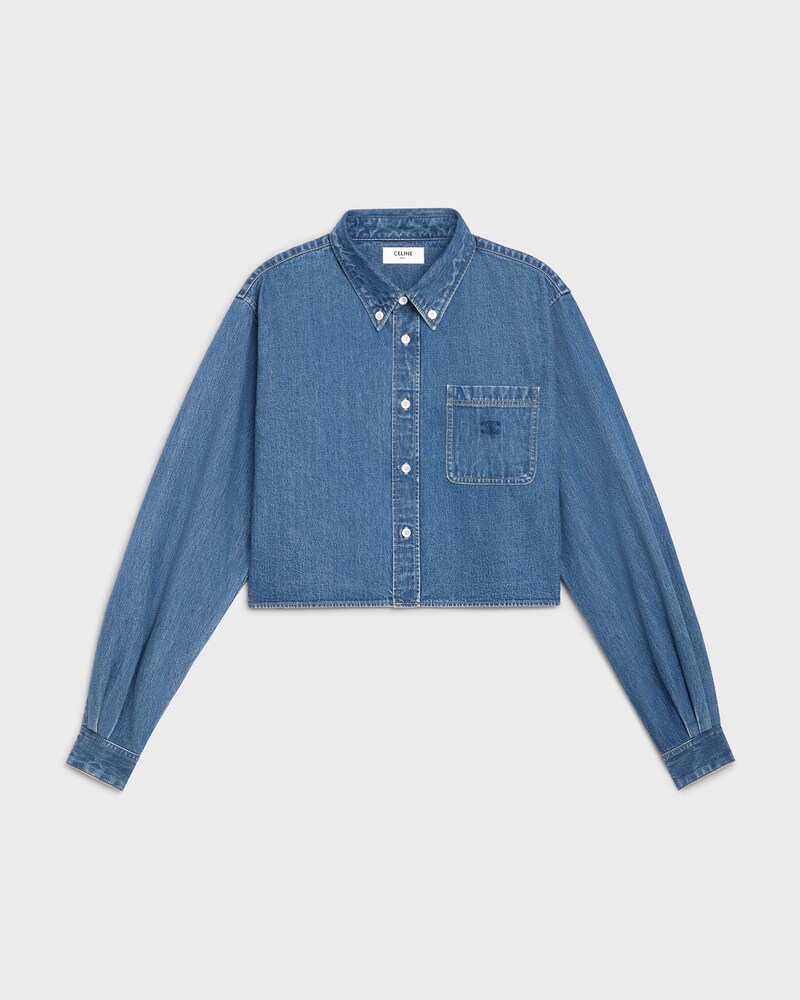 CROPPED SHIRT IN UNION OCEAN WASH DENIM - UNION OCEAN WASH -  - 1 | CELINE