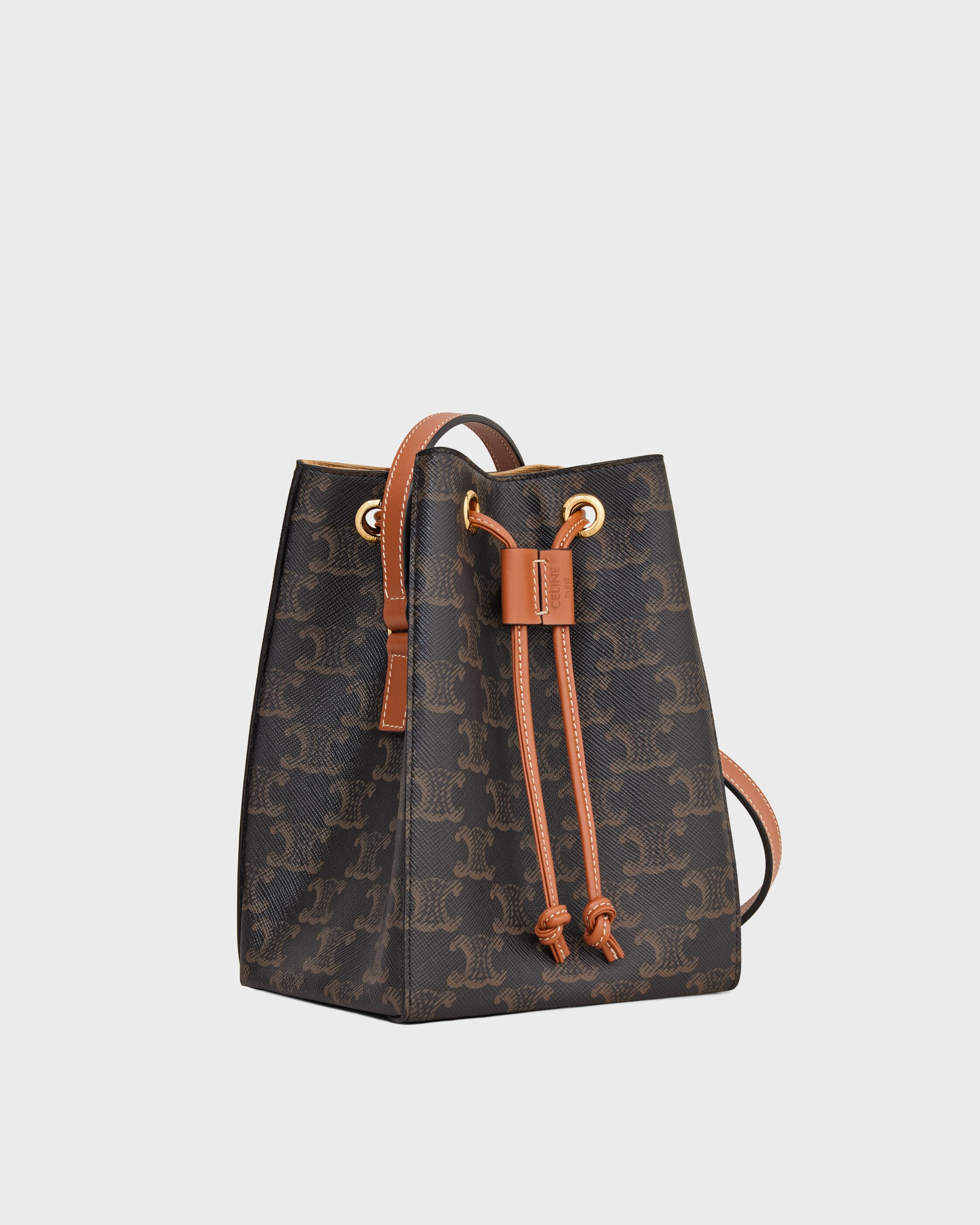 MICRO SAILOR IN TRIOMPHE CANVAS AND CALFSKIN - TAN | CELINE
