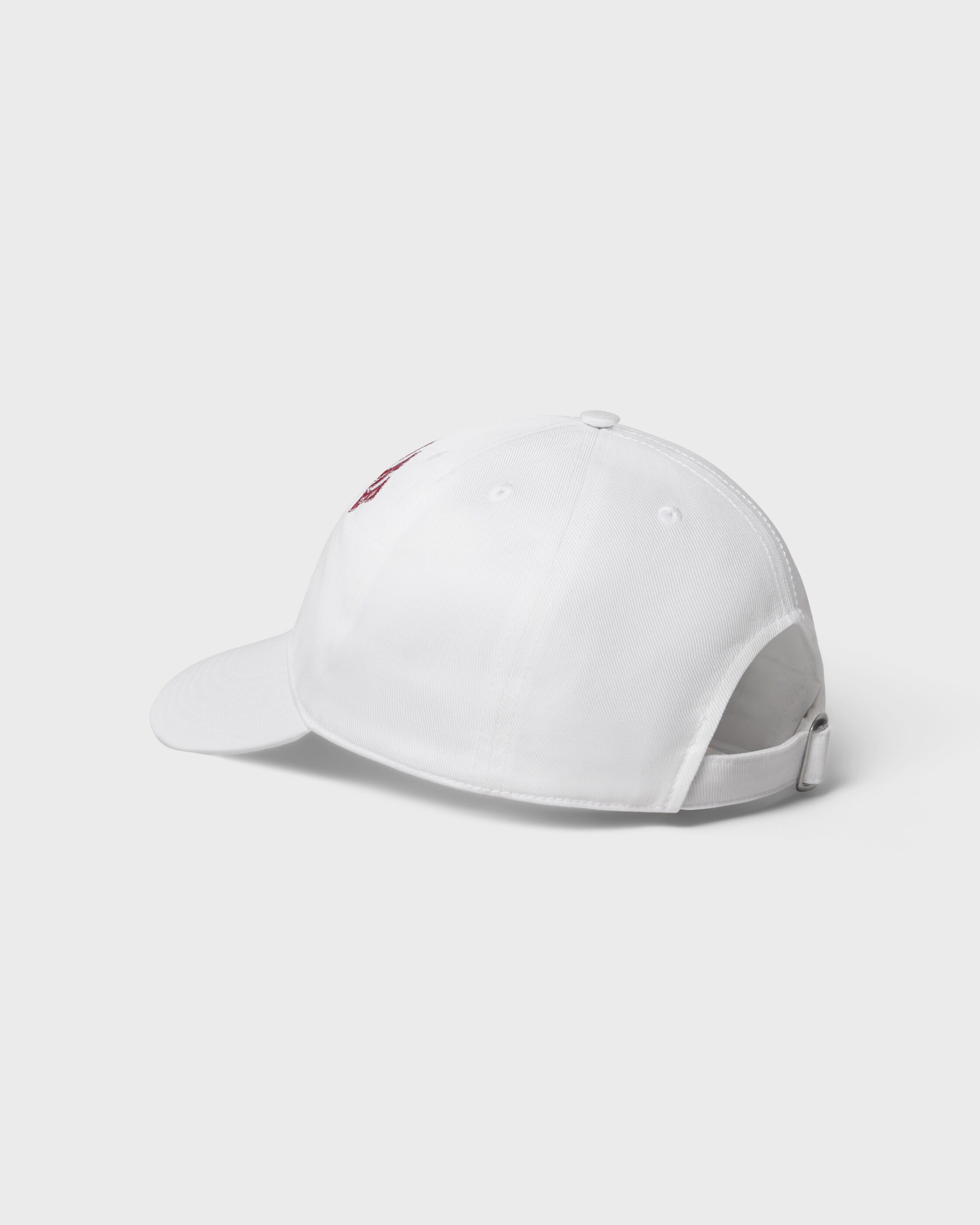 baseball cap IN WASHED COTTON GABARDINE - WHITE / BORDEAUX | CELINE