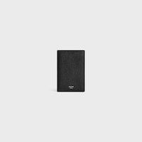 VERTICAL CARD HOLDER IN GRAINED CALFSKIN - BLACK - CARD HOLDERS - 1 | CELINE