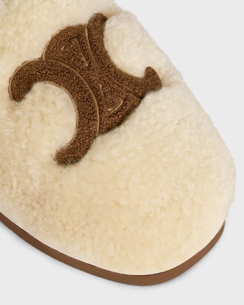 CELINE GEORGIA MULE EN Shearling - BEIGE -  - 1 | CELINE