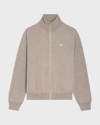 Triomphe trucker sweater in wool - LIGHT TAUPE -  - 1 | CELINE