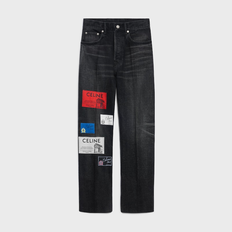 boyfriend jeans 001 IN cotton Denim - MAX BLACK WASH -  - 1 | CELINE