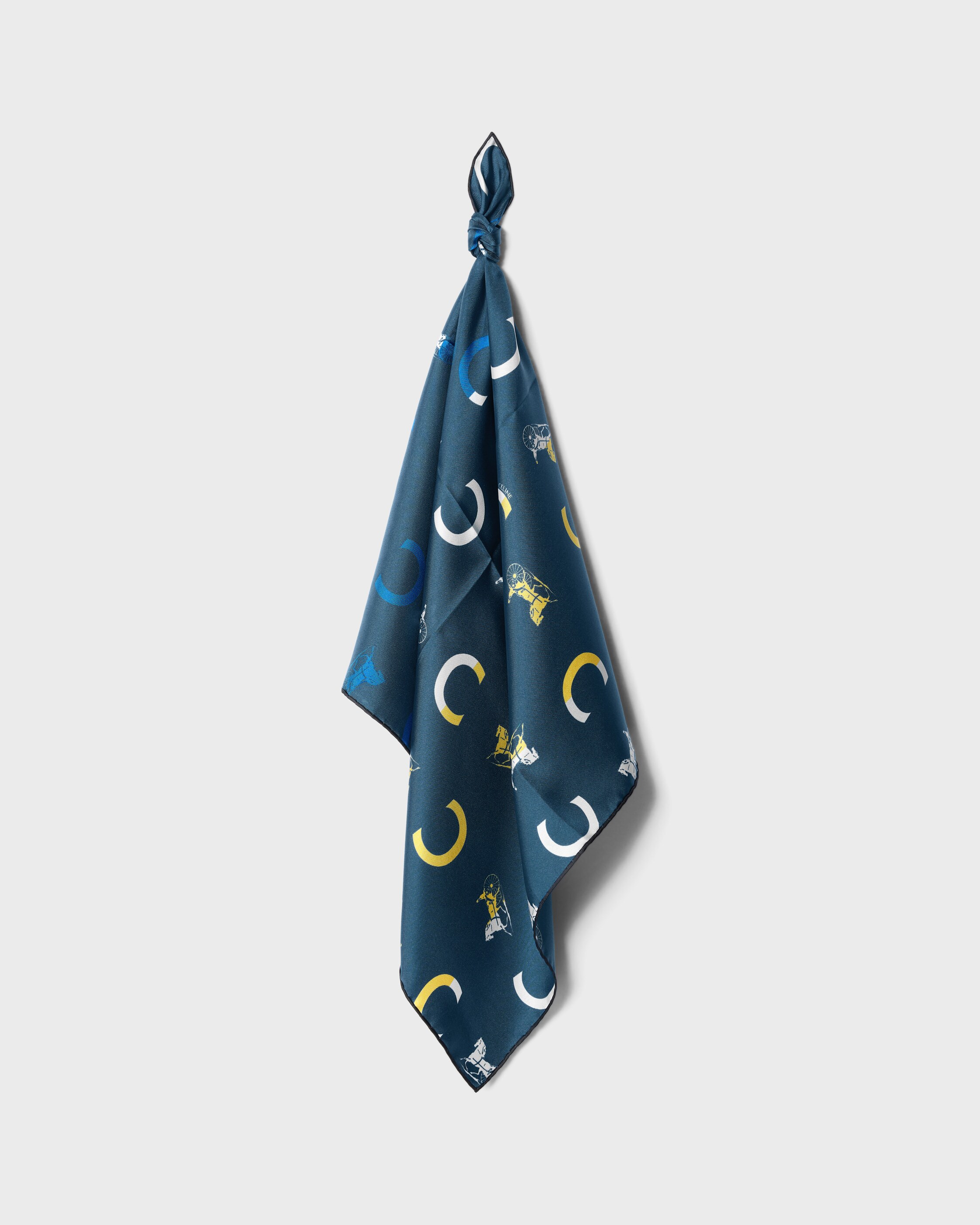 SCATTERED C CALÈCHE BANDANA 55 - NAVY/YELLOW/BLUE | CELINE