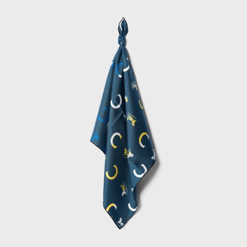 bandana IN silk twill - NAVY/YELLOW/BLUE -  - 1 | CELINE
