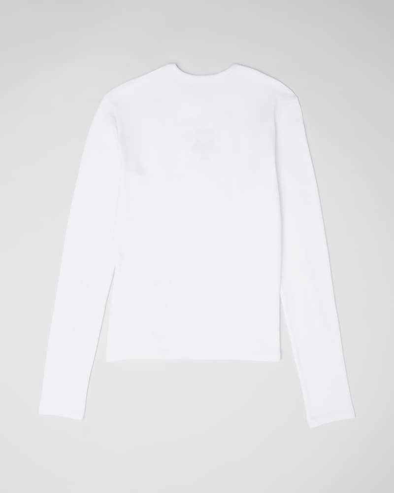 ロングスリーブ Tシャツ / リブ編みコットンジャージー - オフホワイト / ブラック -  - 1 | CELINE