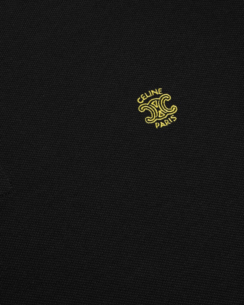 polo jersey de coton piqué - BLACK / POST IT YELLOW -  - 1 | CELINE