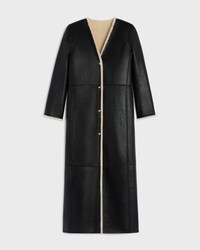 long coat IN LAMBSKIN SHEARLING - CREAM / BLACK -  - 2 | CELINE