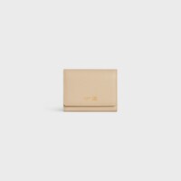 FINE WALLET TRIOMPHE STAMP IN GRAINED SUPPLE CALFSKIN - DEEP IVORY / SANDCASTLE - WALLETS - 1 | CELINE