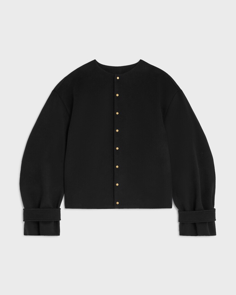 scarf jacket IN WOOL CLOTH - BLACK -  - 1 | CELINE