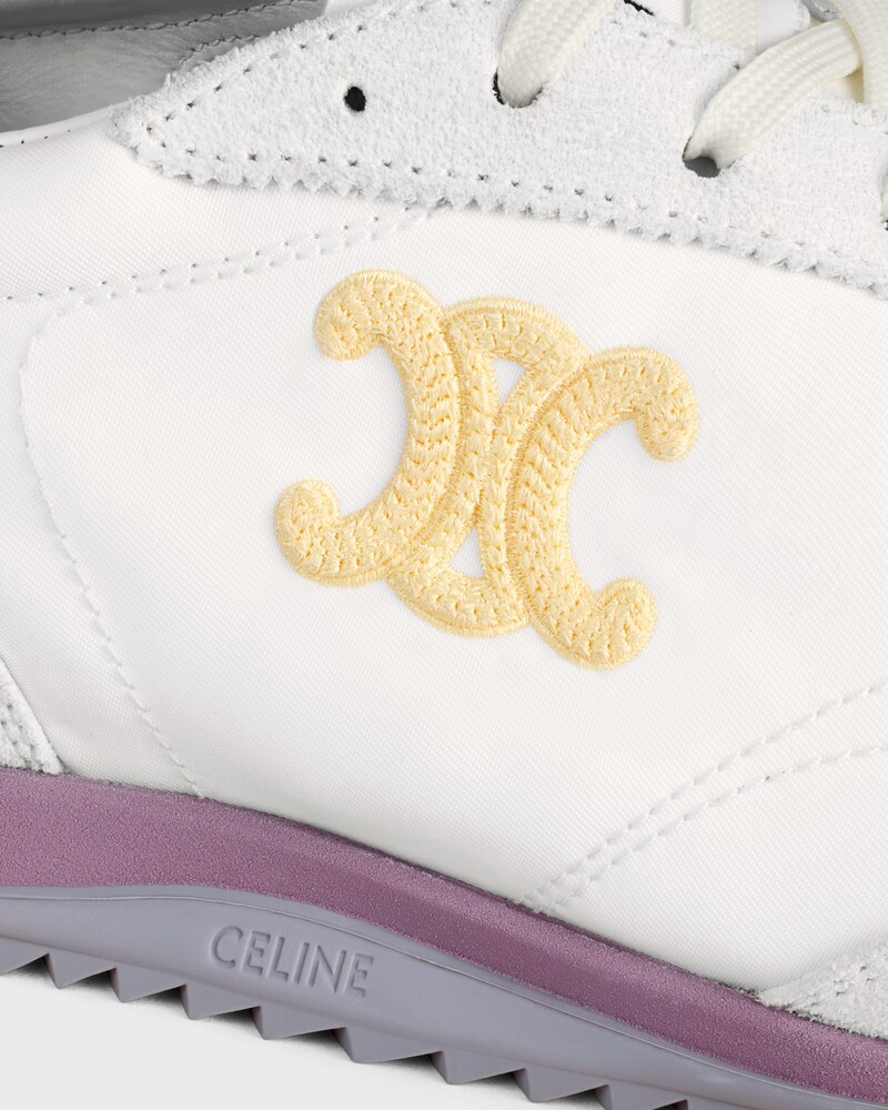 RACER SNEAKER IN NYLON, SUEDE CALFSKIN AND CALFSKIN - OPTIC WHITE/LIGHT PURPLE/GREY -  - 1 | CELINE