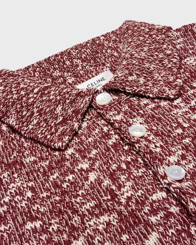 polo coton moulin&eacute; - BURGUNDY/MULTICOLOR -  - 1 | CELINE