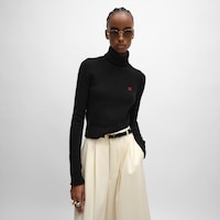 Jersey con cuello alto de lana y cachemira - NEGRO -  - 2 | CELINE