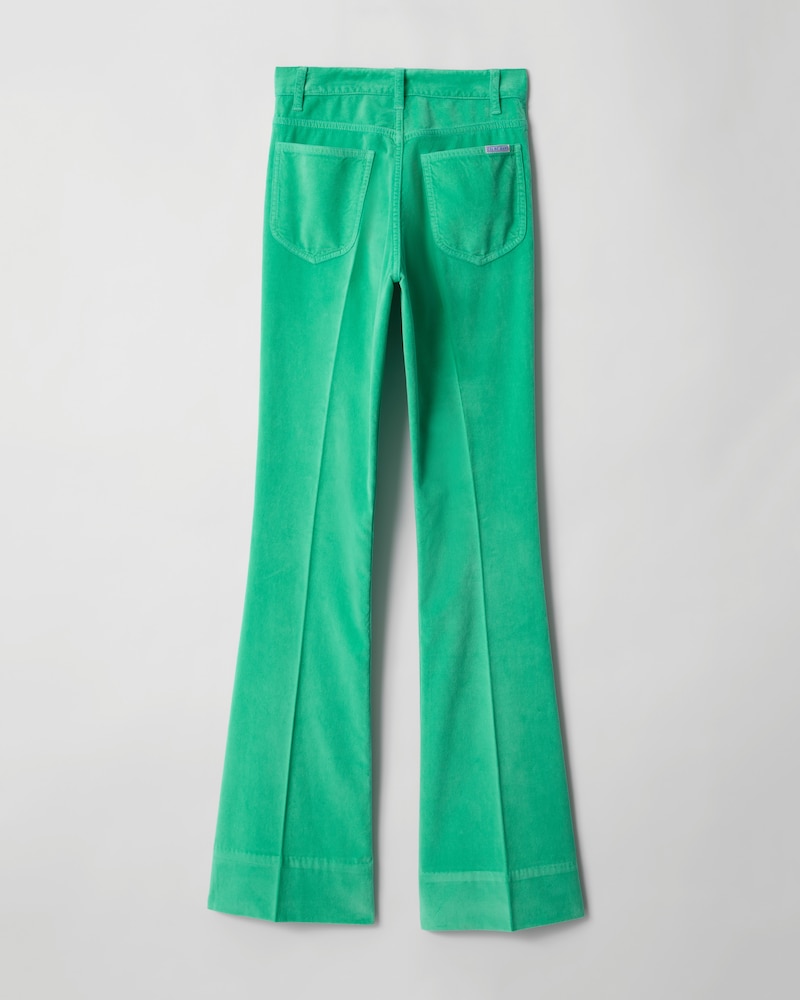 jeans flare 005 velours - BRIGHT GREEN LIGHT STONE WASH -  - 1 | CELINE