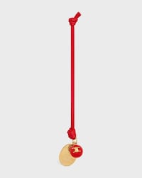 MAISON CELINE MEDALLION CHARM IN SMOOTH LAMBSKIN AND METAL - ULTRA RED - ACCESSORIES - 1 | CELINE