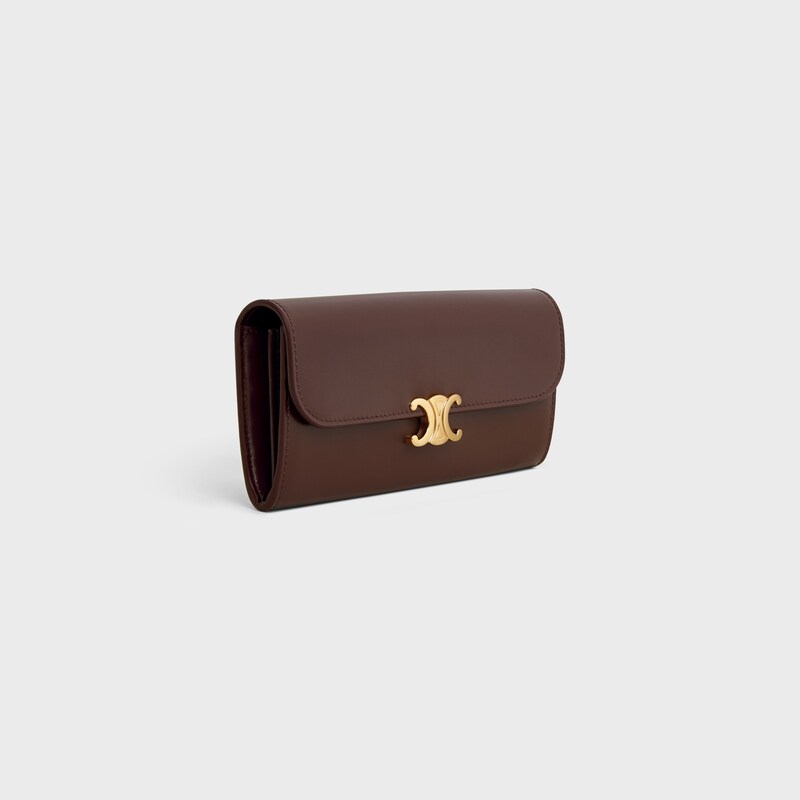 ラージウォレット トリオンフ / シャイニーカーフスキン - チェスナッツ - 財布・ウォレット - 1 | CELINE