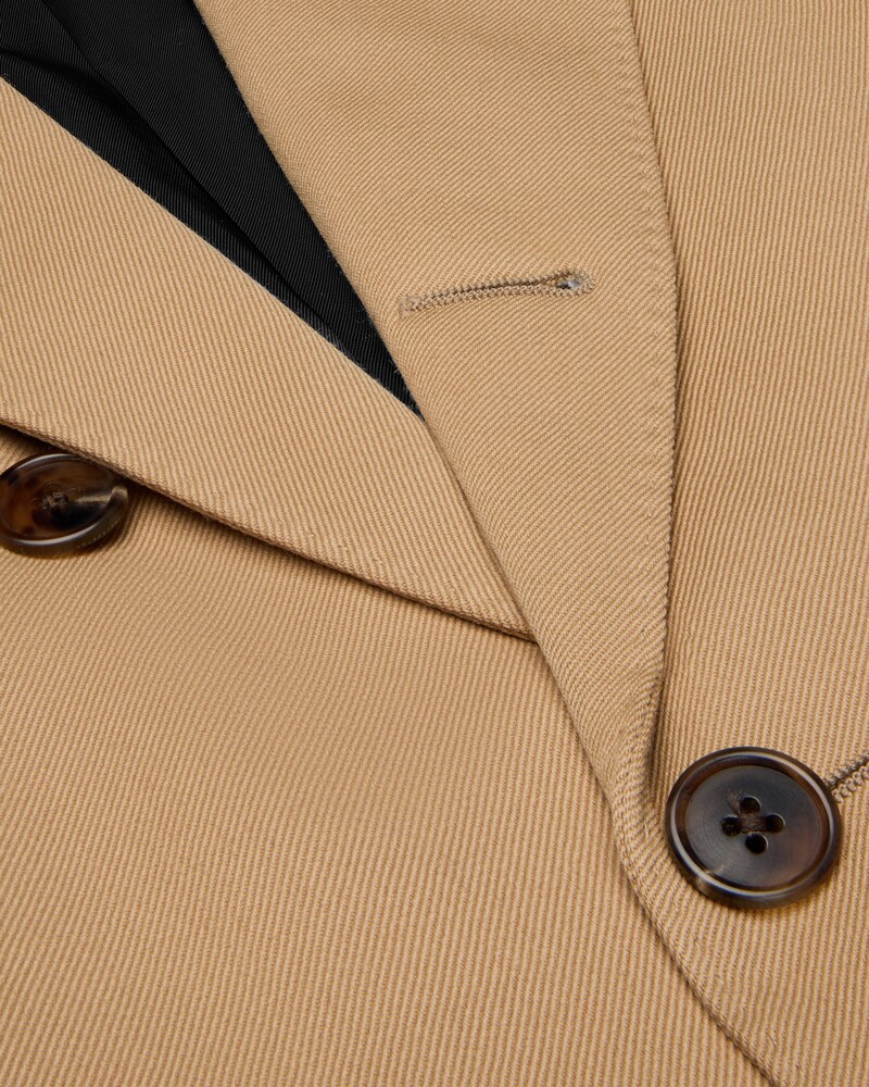 Giacca colonne in lana con trama diagonale - CARAMELLO -  - 1 | CELINE